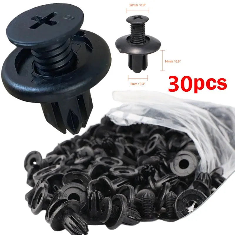 8mm Plastic Rivets Fasteners for Car Bumper & Fender - Toyota, Kia, Nissan