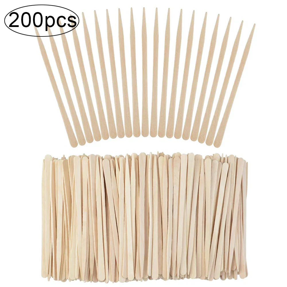 200/400pcs Waxing Sticks for Smooth Face & Body Hair Removal - Disposable Wooden Applicators