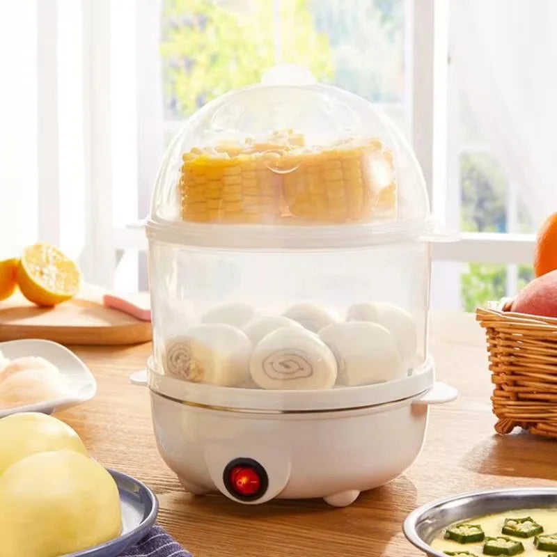220V Multifunctional Electric Egg Boiler | Double Layer Egg Cooker & Steamer