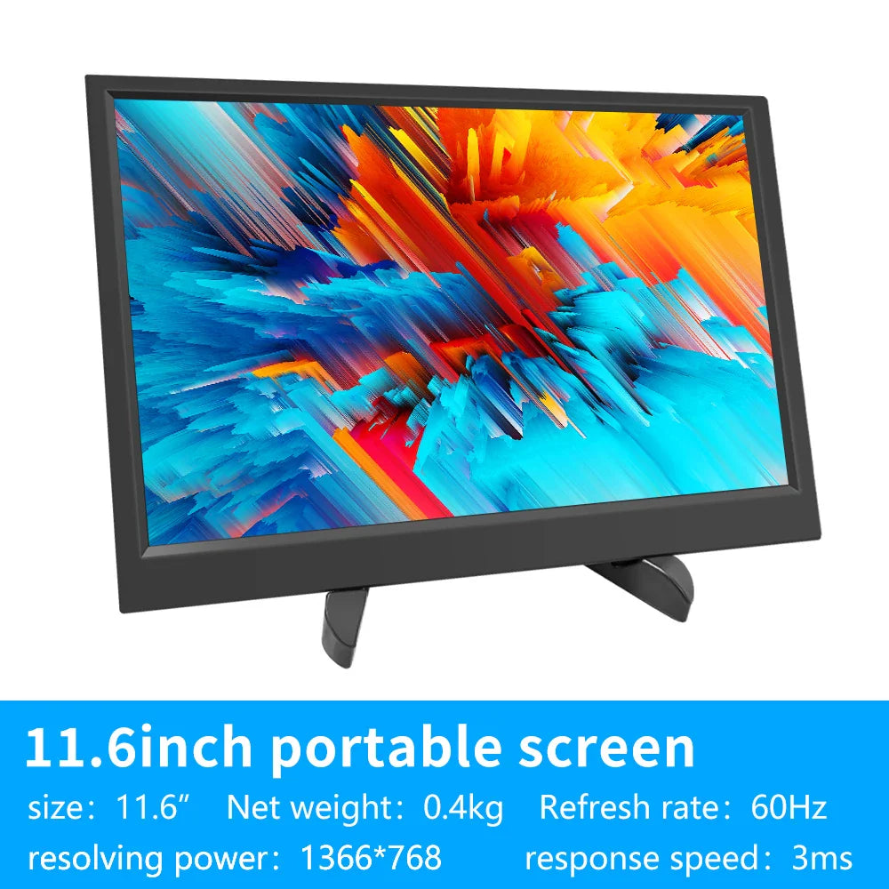 MUCAI 11.6" Portable Monitor - 60Hz, Type-C, Compatible with Xbox, PS4/5, Switch & More
