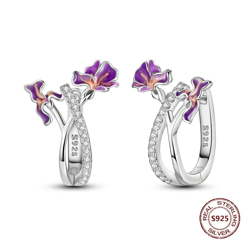 Elegant 925 Sterling Silver Dog Earrings with Zircon and Animal Designs for Women