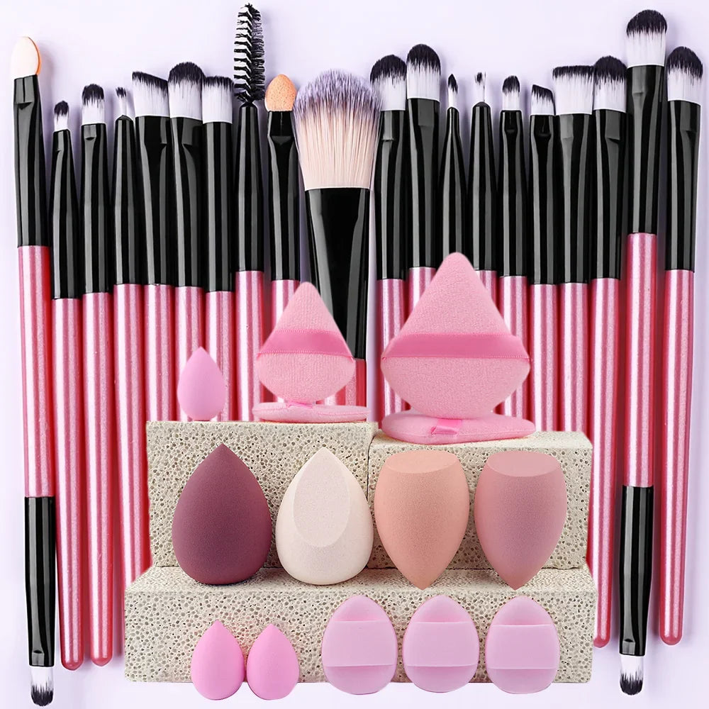 Portable 8/22/34Pcs Makeup Brush Set - Soft, Versatile Beauty Tool Kit