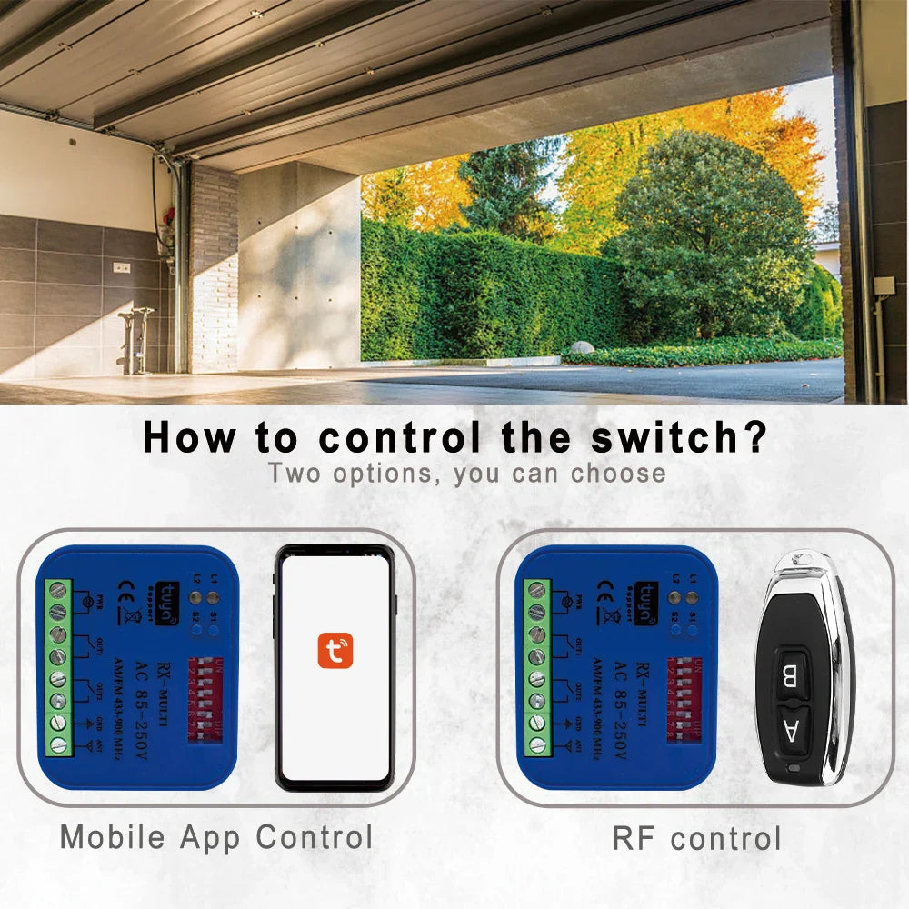 Universal WiFi Garage Door Remote Control Receiver - Tuya Smart Switch Module