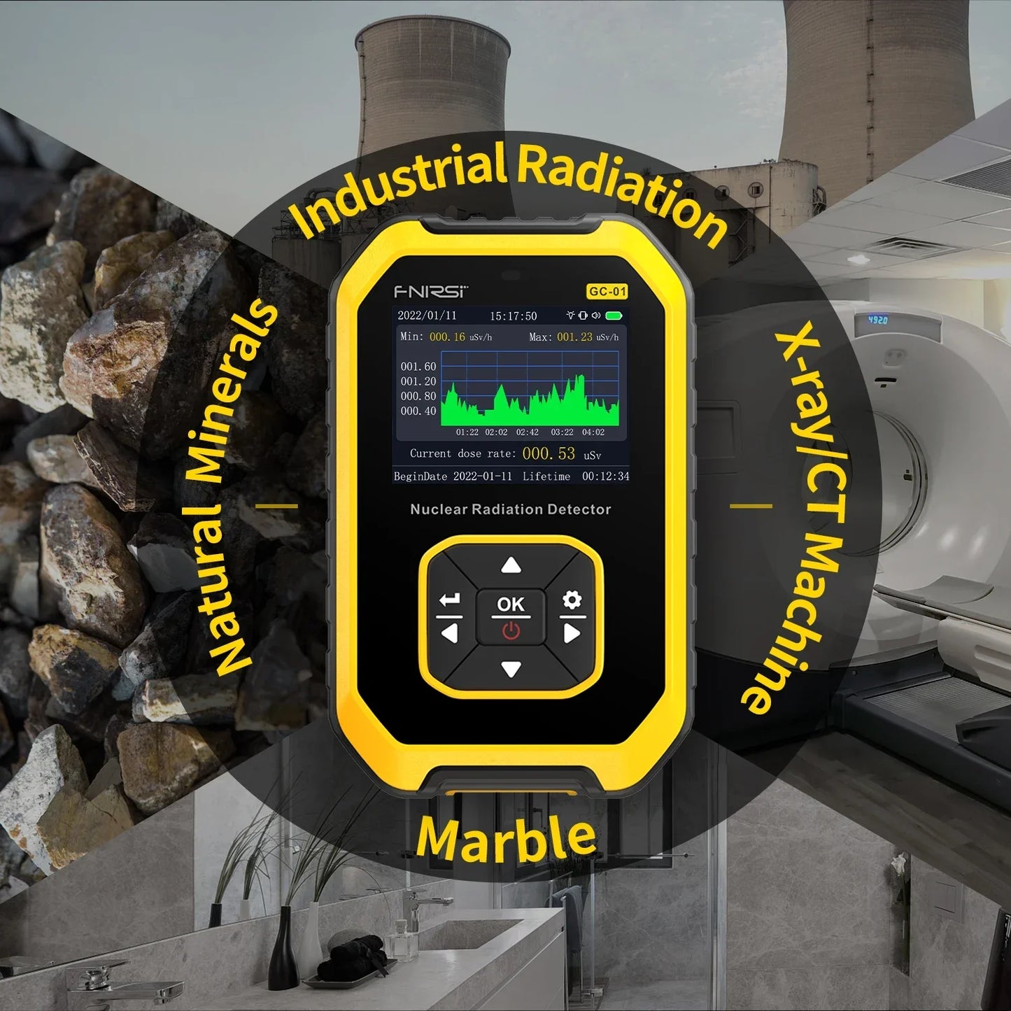 Portable Geiger Counter & Radiation Dosimeter - FNIRSI GC-01