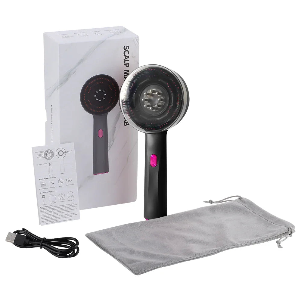 3-in-1 Electric Massage Comb with Red Light Therapy for Hair Growth