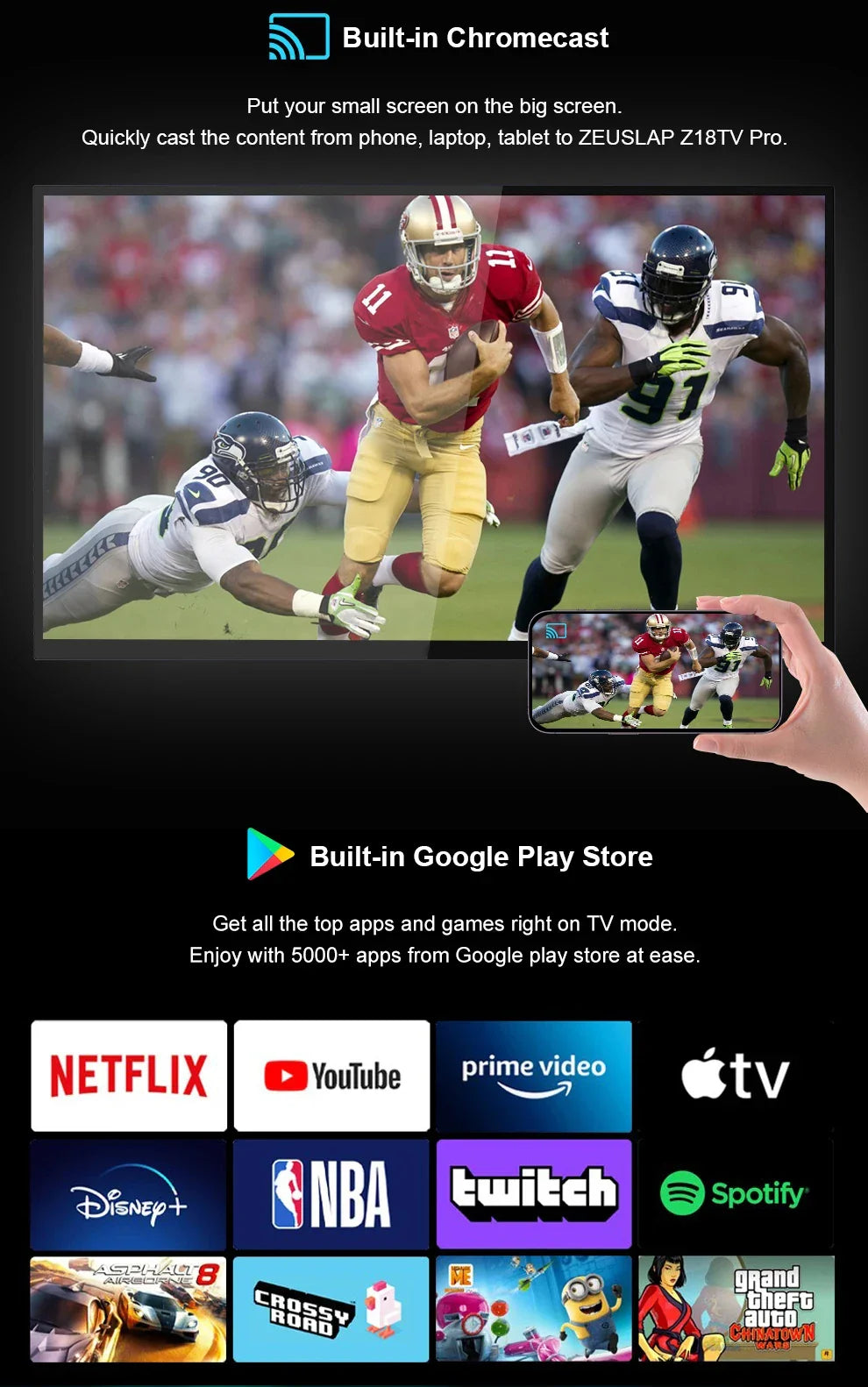 Bimawen 15.6" Portable Monitor with Google TV, 60Hz, HDR400, 3ms Response, USB-C, HDMI for Gaming & More