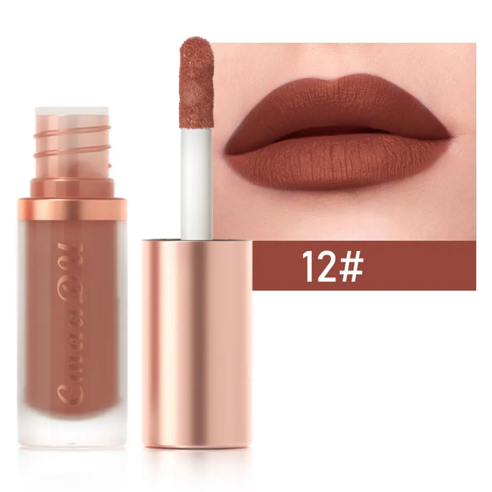 12 Color Long Lasting Velvet Matte Lip Gloss | Waterproof & Nonstick