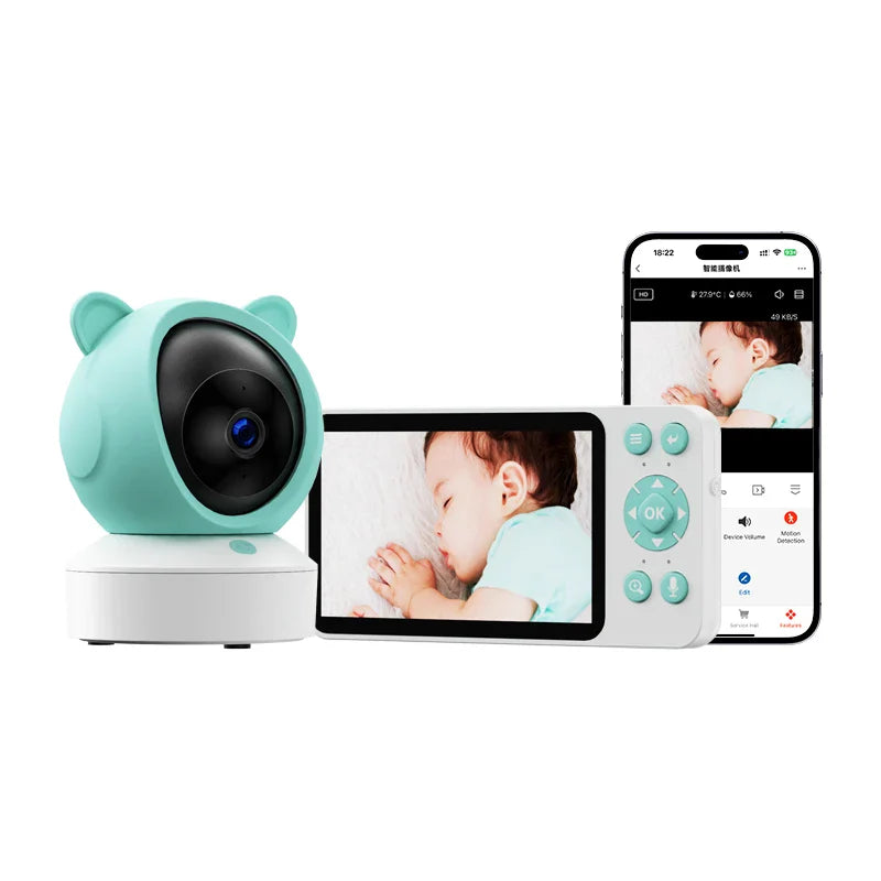 Smart WiFi Baby Monitor with Mobile Phone Connectivity - 5" HD Video Surveillance Camera