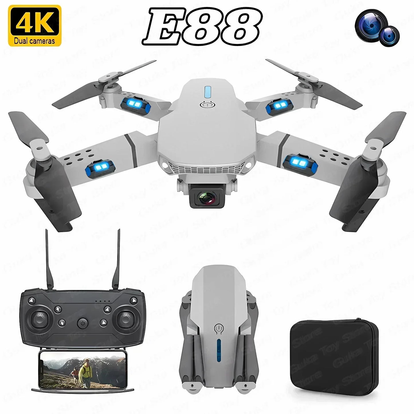 E88 Pro 4K Drone with Wide Angle Camera, Foldable Design, WiFi FPV