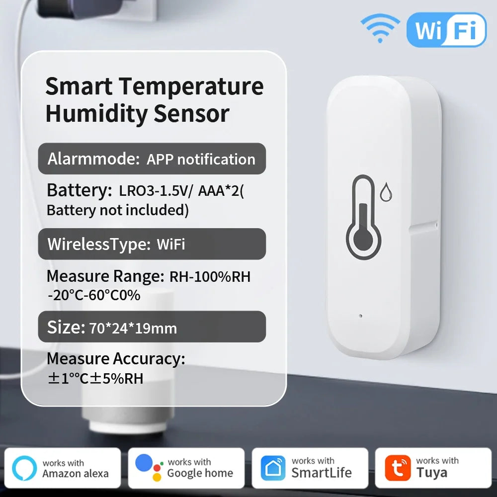 TNCE Tuya WiFi/ZigBee Temperature And Humidity Sensor APP Remote Indoor Thermometer For Home Work With Alexa Google Home