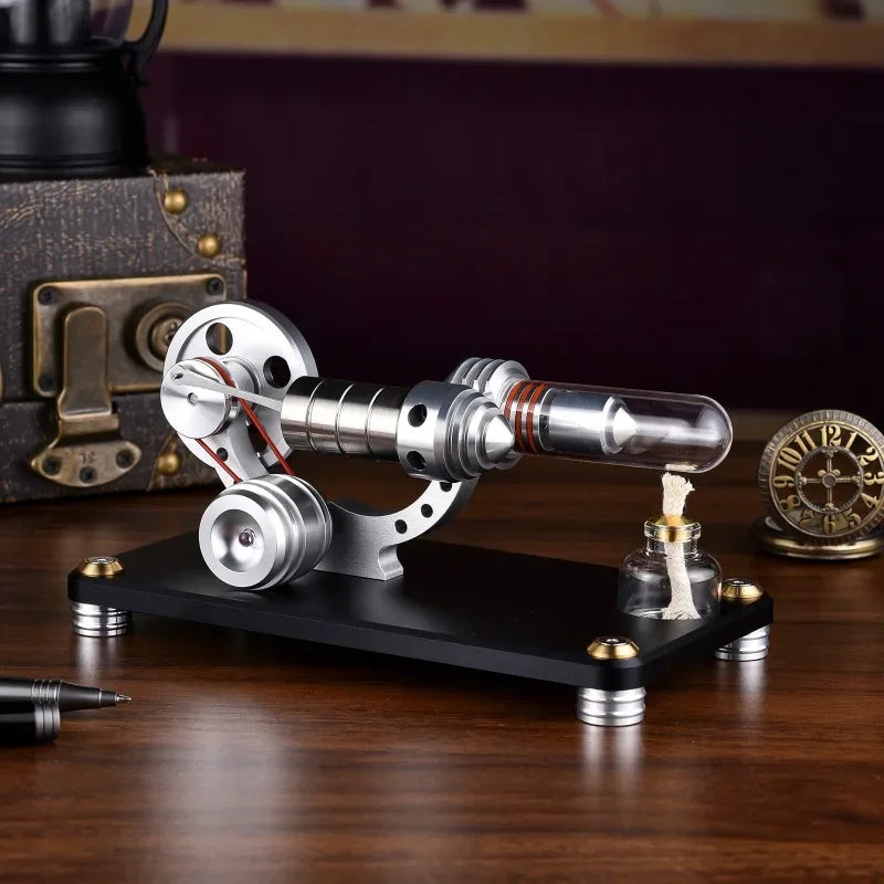 Hot Air Stirling Engine Alternator - Aluminum Alloy Educational Model