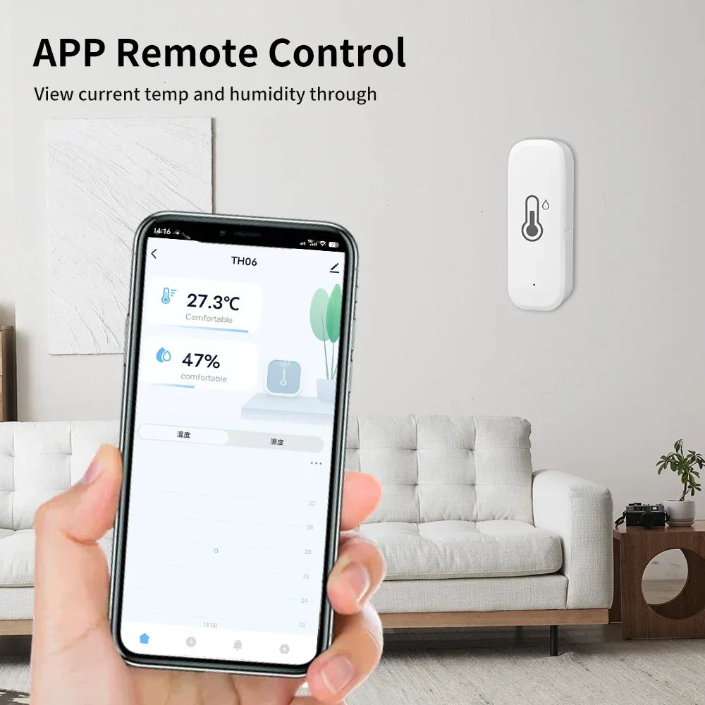 TNCE Tuya WiFi/ZigBee Temperature And Humidity Sensor APP Remote Indoor Thermometer For Home Work With Alexa Google Home