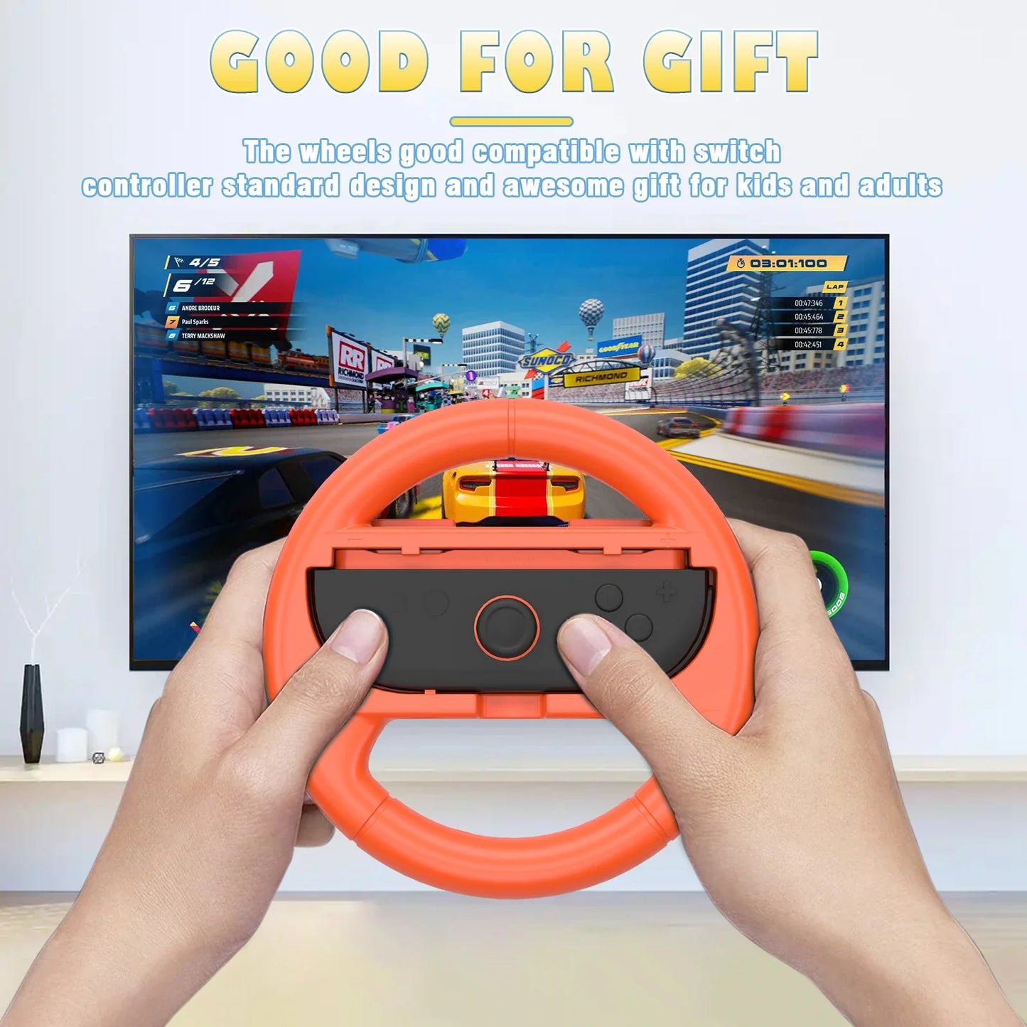2 Pcs Racing Steering Wheels - Nintendo Switch Accessories
