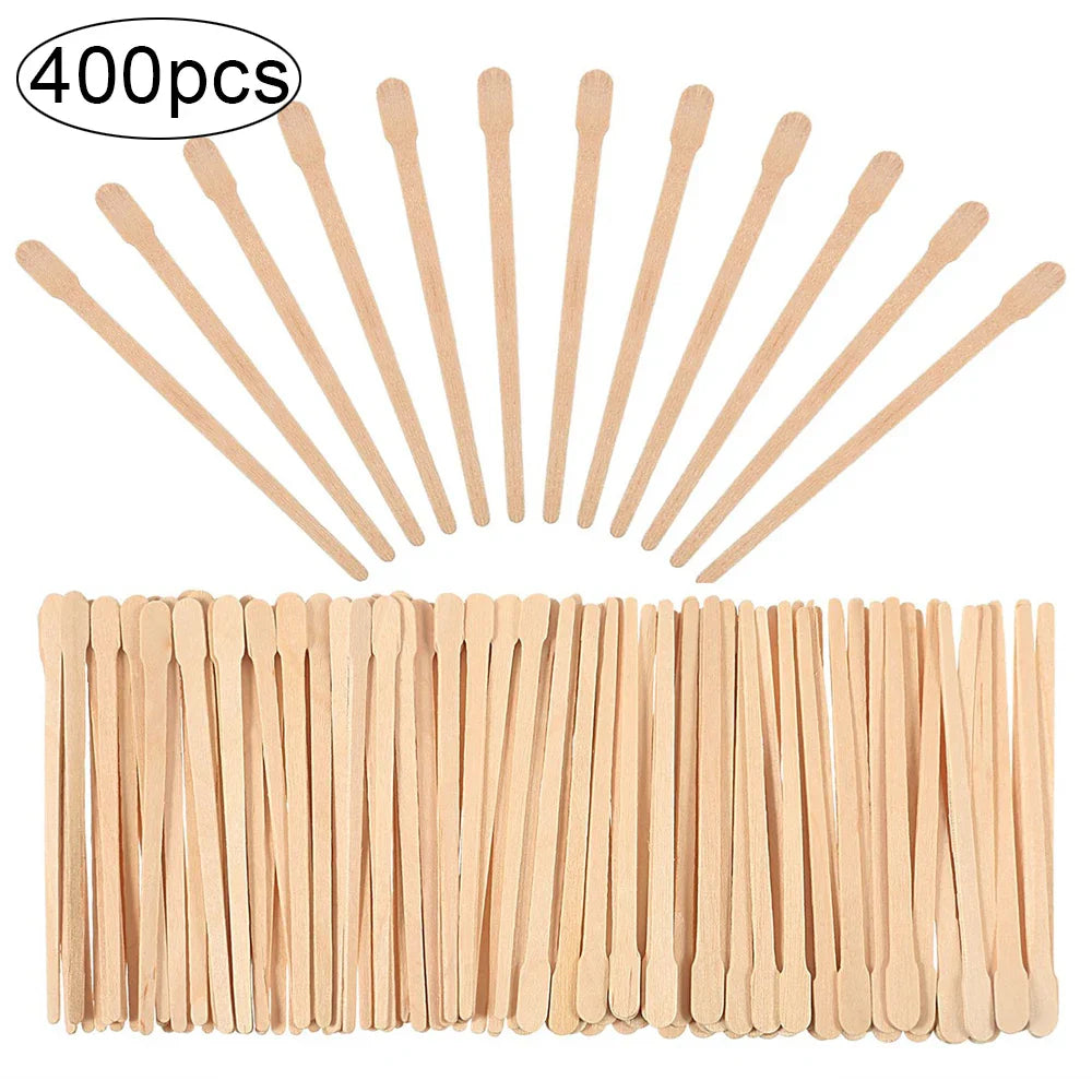 200/400pcs Waxing Sticks for Smooth Face & Body Hair Removal - Disposable Wooden Applicators