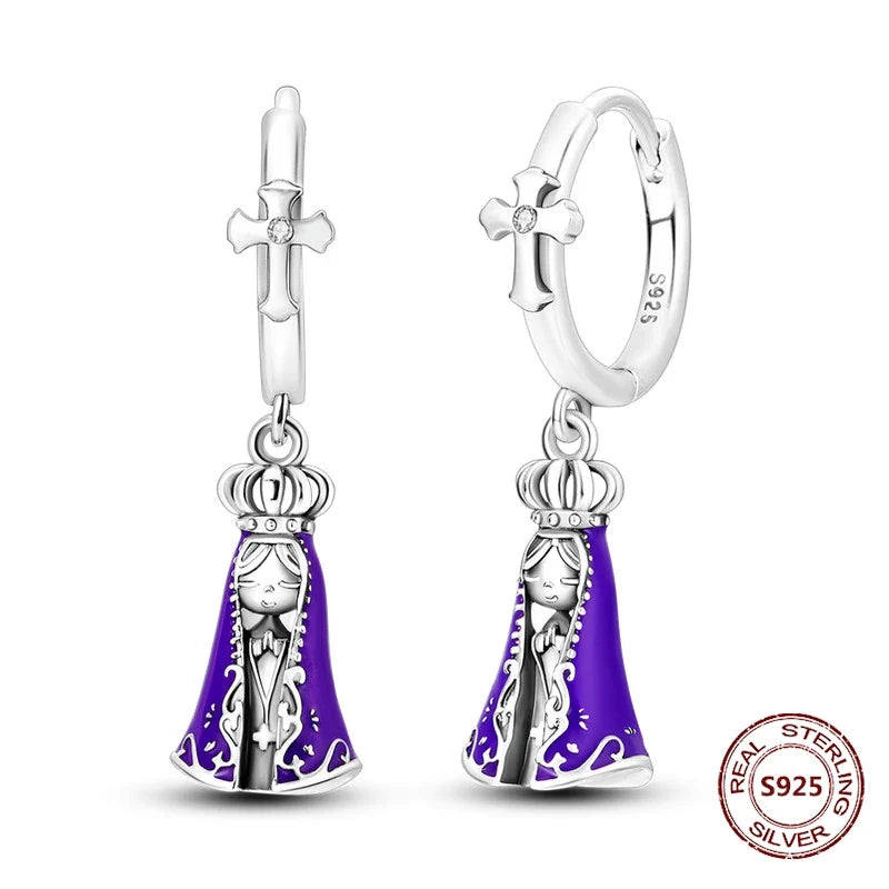 Elegant 925 Sterling Silver Dog Earrings with Zircon and Animal Designs for Women