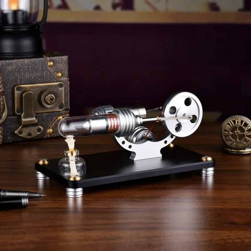 Hot Air Stirling Engine Alternator - Aluminum Alloy Educational Model