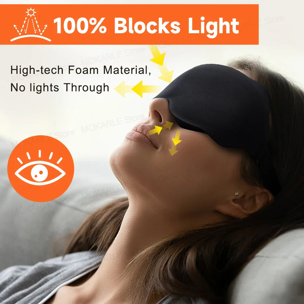 3D Sleeping Mask - Light Blocking, Soft Eye Mask for Travel & Sleep