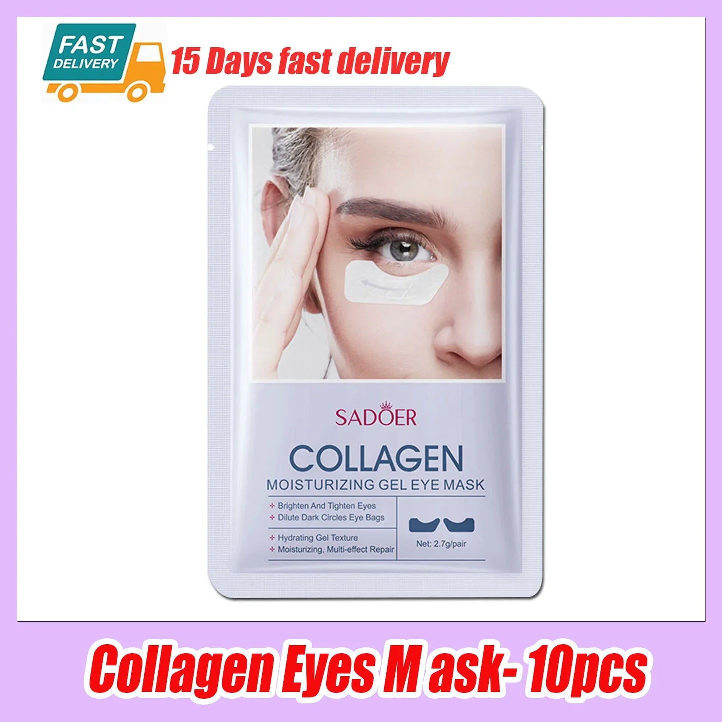 10pcs Hyaluronic Acid Collagen Face Mask for Moisturizing & Firming Skin
