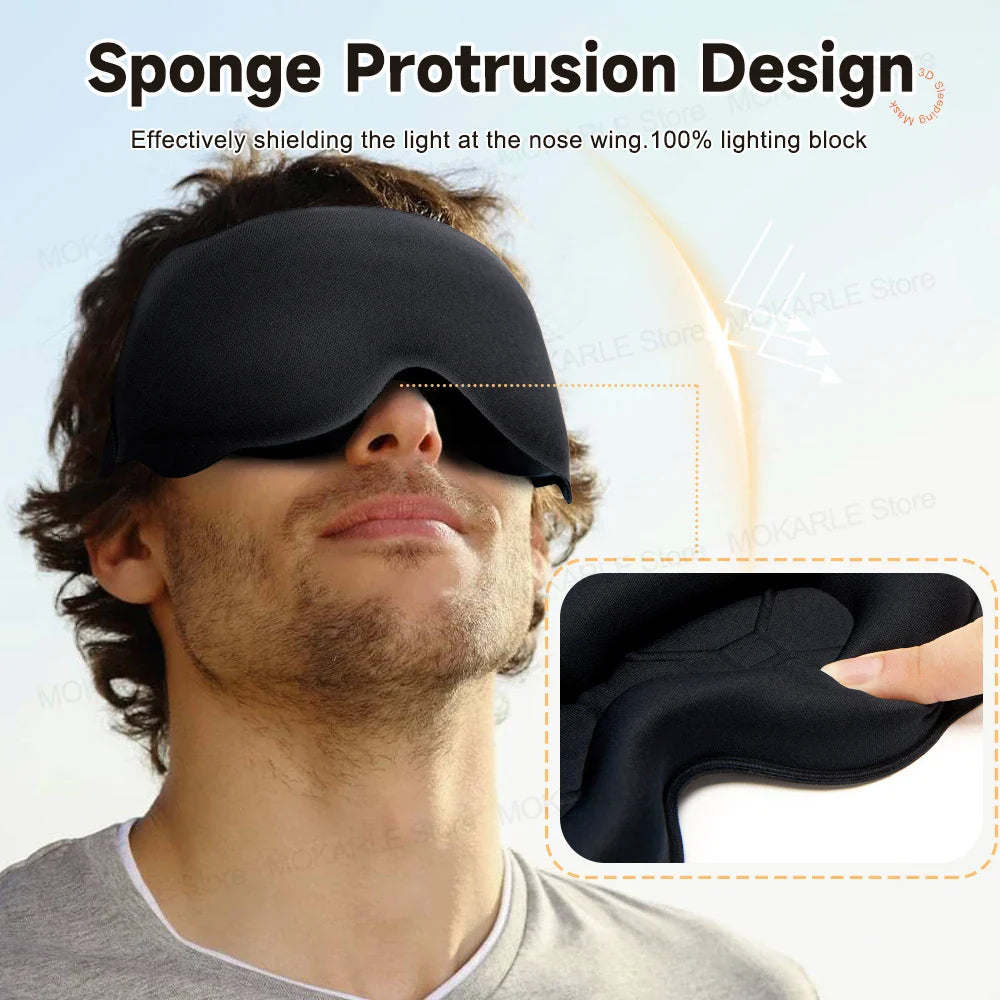 3D Sleeping Mask - Light Blocking, Soft Eye Mask for Travel & Sleep