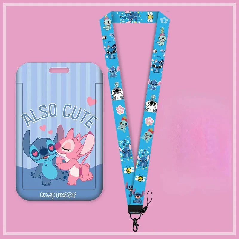 Disney Anime Kawaii Stitch Badge Holder & Lanyard for Kids