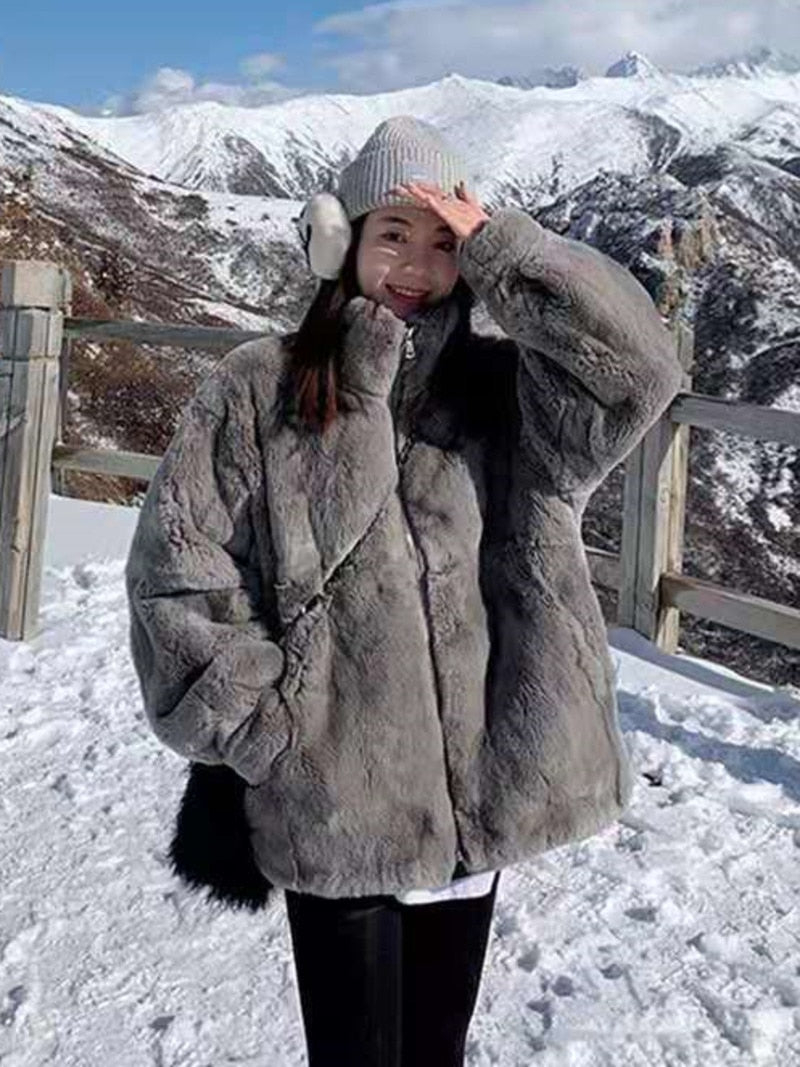Veste en peluche fourrée pour femme - Livraison offerte
