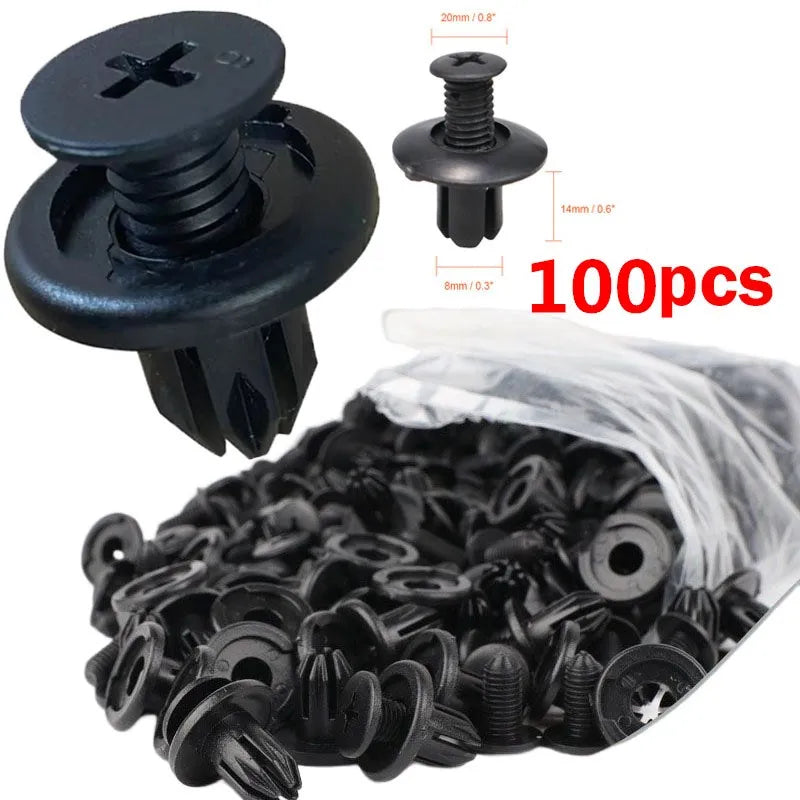 8mm Plastic Rivets Fasteners for Car Bumper & Fender - Toyota, Kia, Nissan