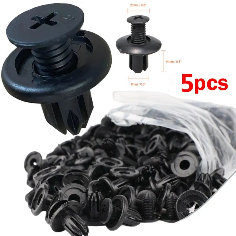 8mm Plastic Rivets Fasteners for Car Bumper & Fender - Toyota, Kia, Nissan