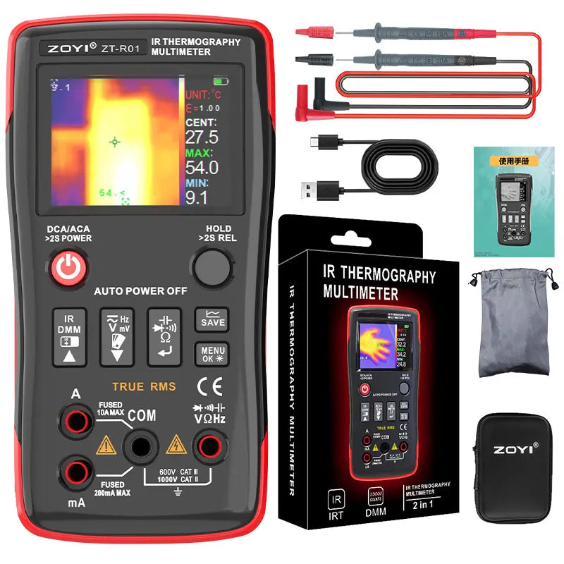 ZOYI ZT-R01 two-in-one infrared thermal imaging multimeter Industrial electric floor heating circuit board maintenance