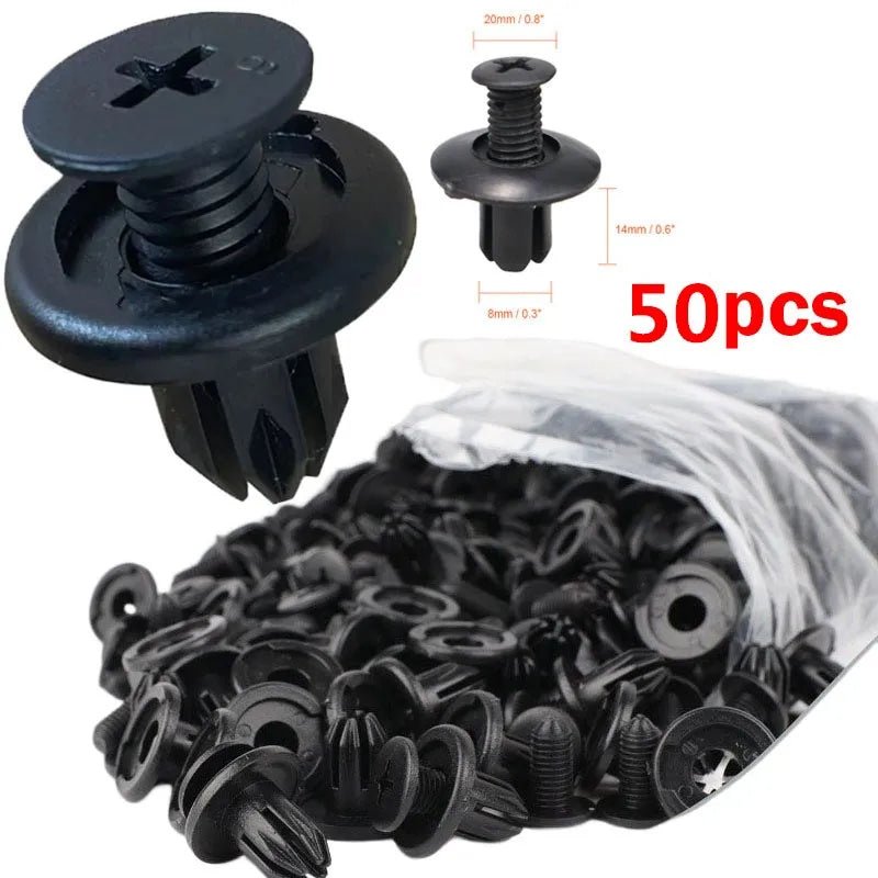 8mm Plastic Rivets Fasteners for Car Bumper & Fender - Toyota, Kia, Nissan