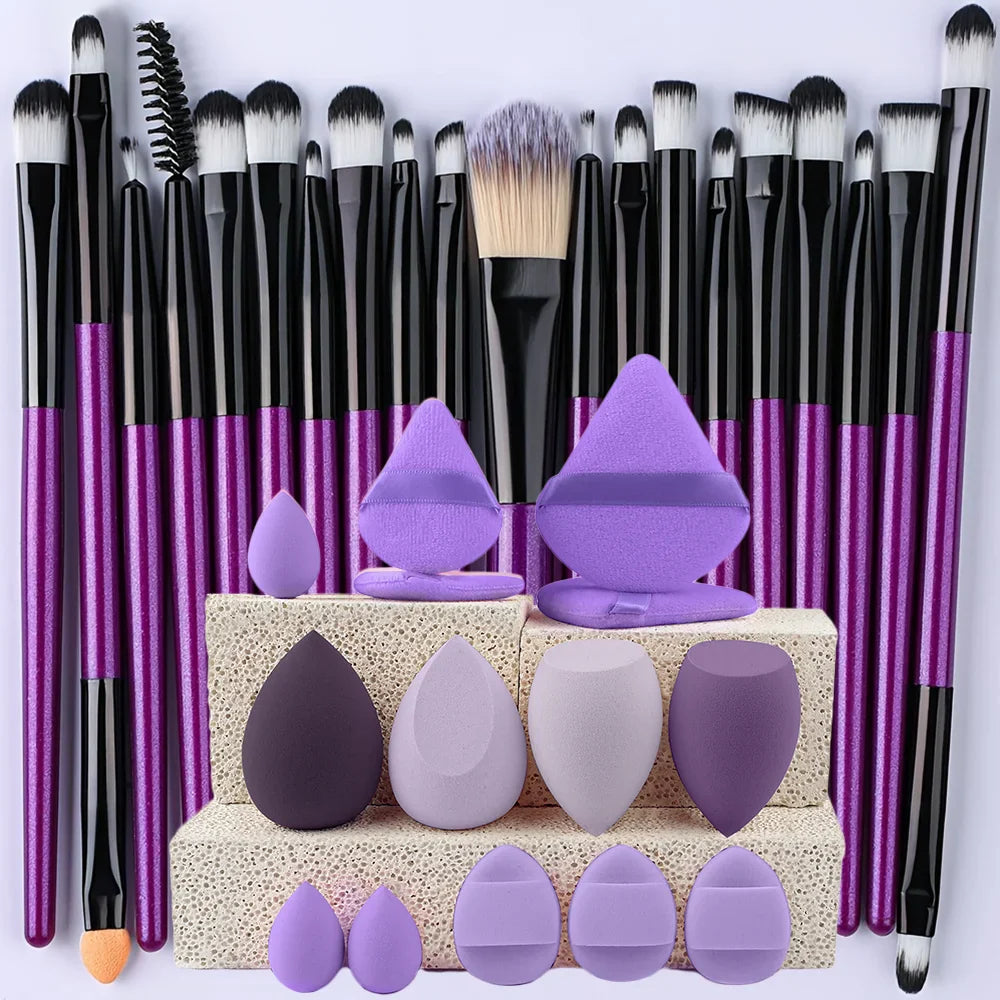 Portable 8/22/34Pcs Makeup Brush Set - Soft, Versatile Beauty Tool Kit