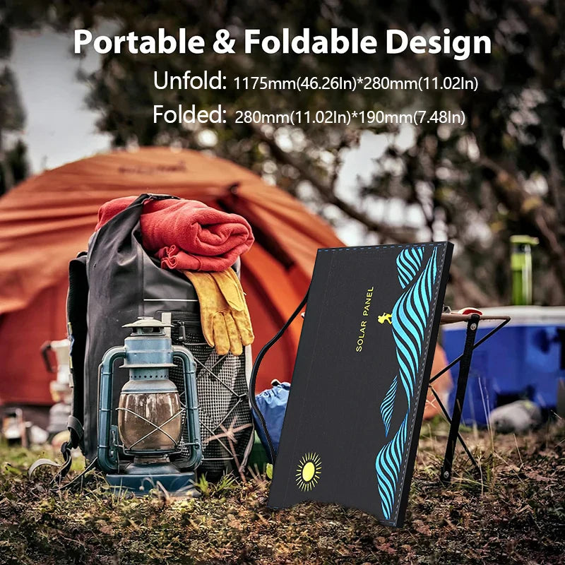 1000W Portable Folding Solar Charger Bag - USB & DC Output for Outdoor Power