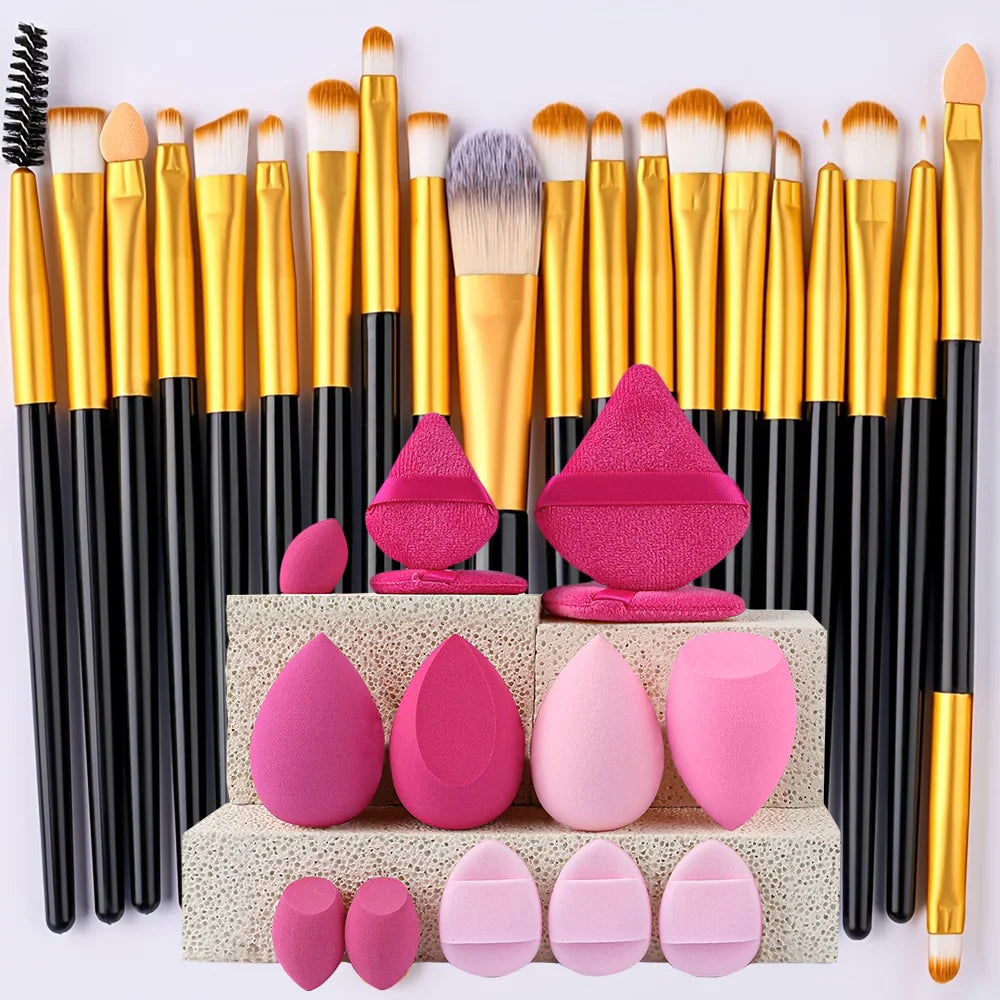 Portable 8/22/34Pcs Makeup Brush Set - Soft, Versatile Beauty Tool Kit