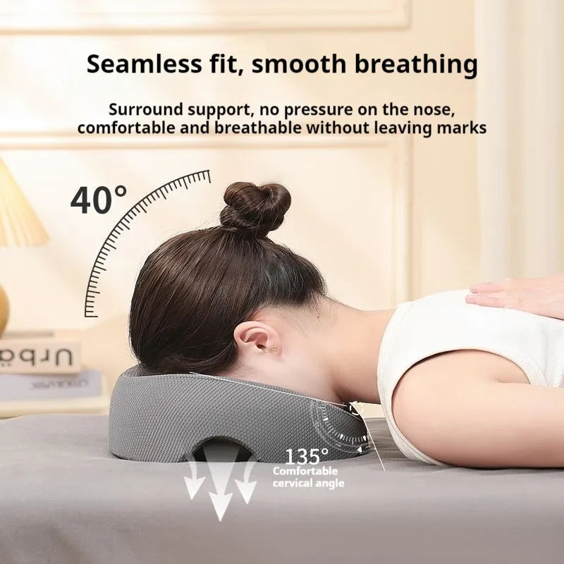Ergonomic Face Down Pillow with Breathable Memory Foam for Salon & Home