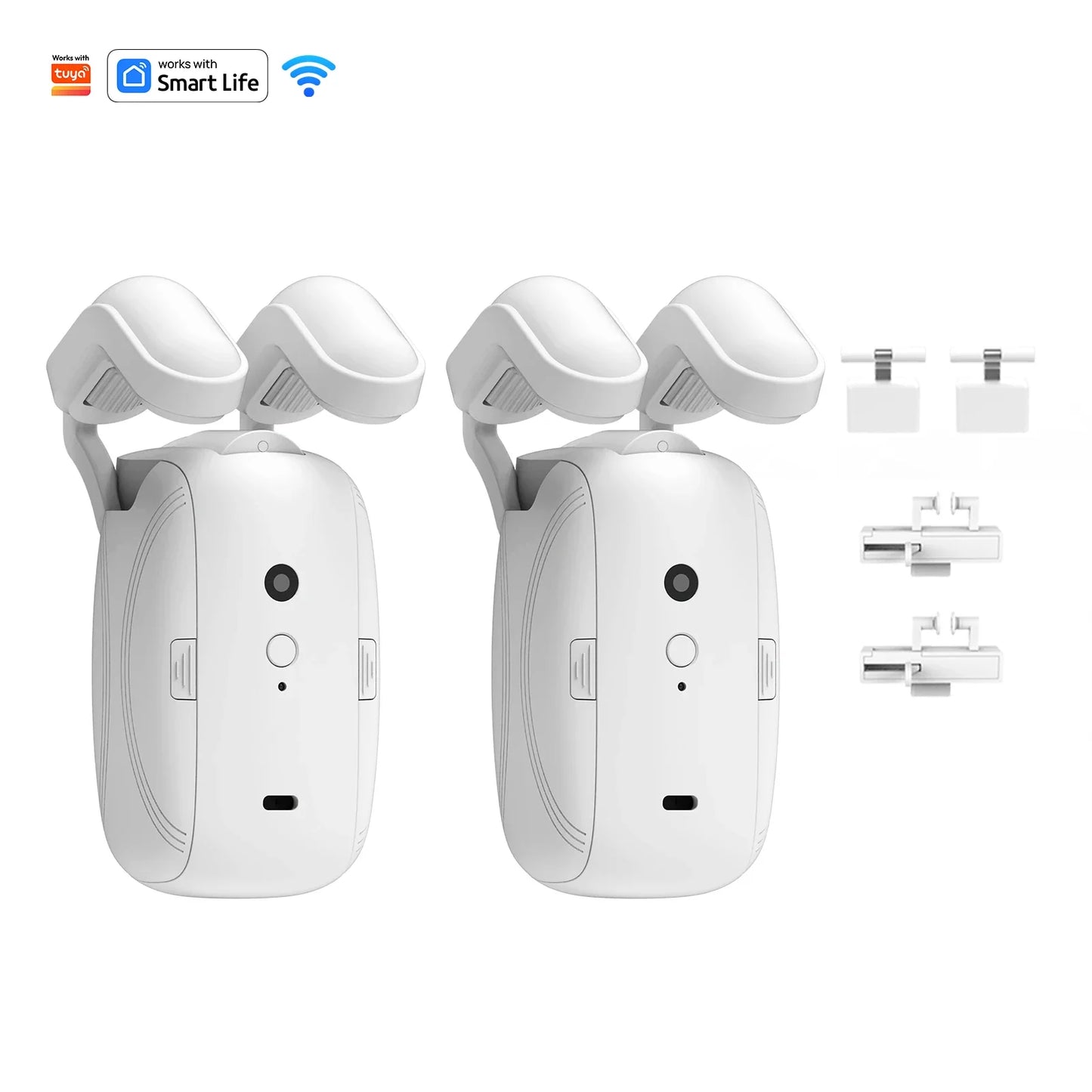 Smart Wi-Fi Curtain Controller 1/2pc No Installation Required App Control with Timer And Light Sensor Compatible with Roman Rod