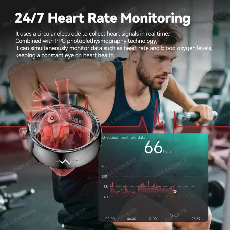 High-end ECG Blood Oxygen Health Smart Ring - 5ATM Waterproof & Multi-Sport Modes
