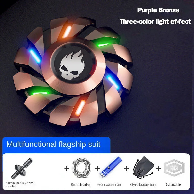YIJOO Mini Smart Fidget Spinner - All-Metal, Luminous Gyro Set for Stress Relief