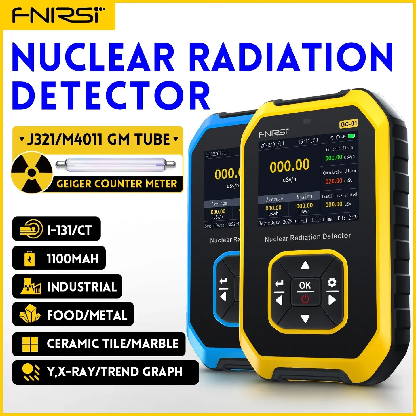 Portable Geiger Counter & Radiation Dosimeter - FNIRSI GC-01