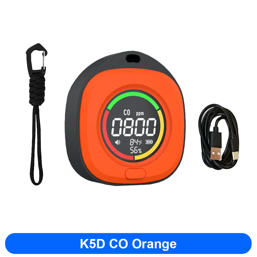 4-in-1 Carbon Monoxide Detector Accurate detection LED Screen Portable Travel Rechargeable CO and CO2 Detector with alarm sound