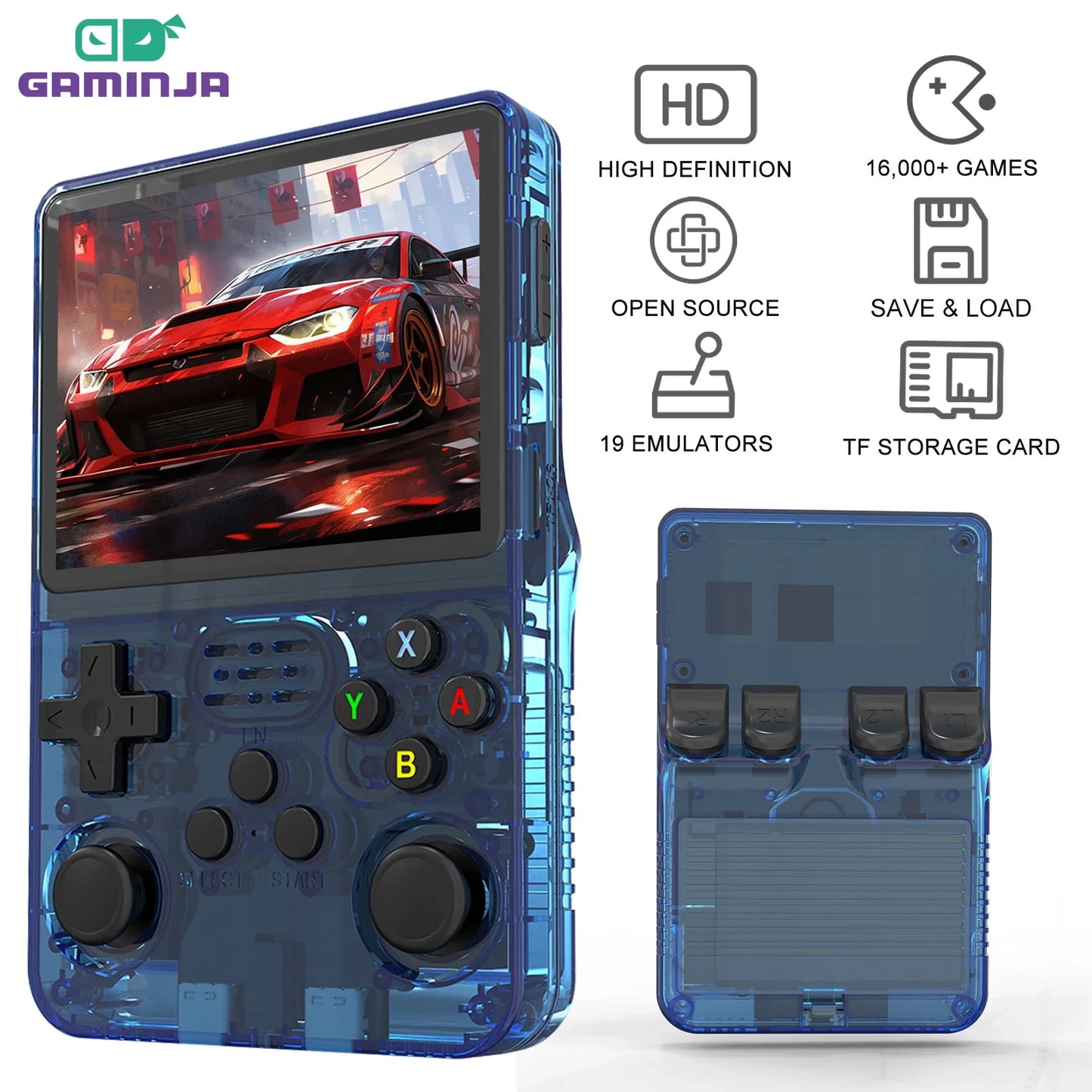 R36S Open Source K36 Handheld Game Console with 16000+ Games and 3.5" IPS Screen