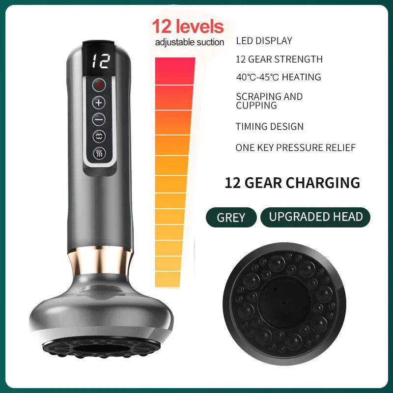 6/12 Gear Electric Cupping Massager - Anti Cellulite & Body Slimming Device with Heat Therapy
