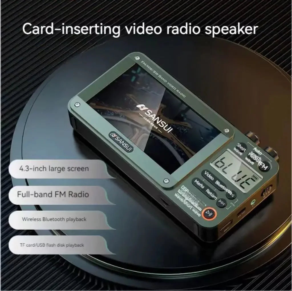 Portable 7-inch LED Display Radio with Bluetooth, MP4 & E-books