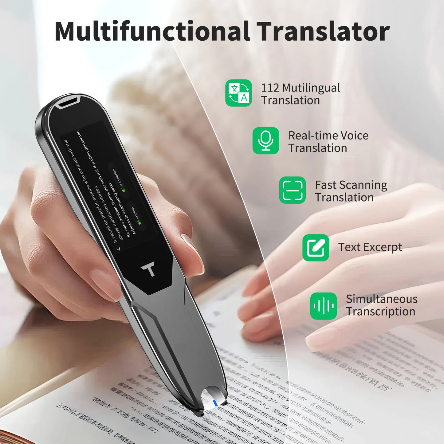 X10 Portable Scanning Reading Pen Translator - 112 Languages, WiFi, Smart Dictionary