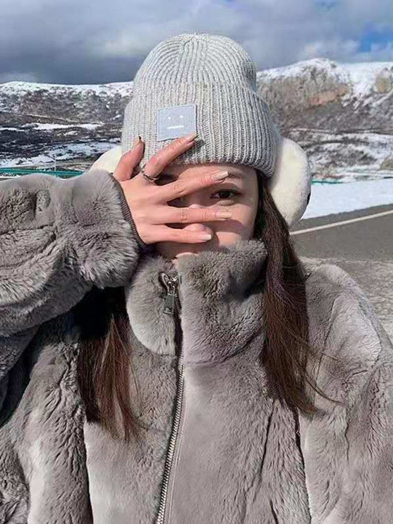 Veste en peluche fourrée pour femme - Livraison offerte