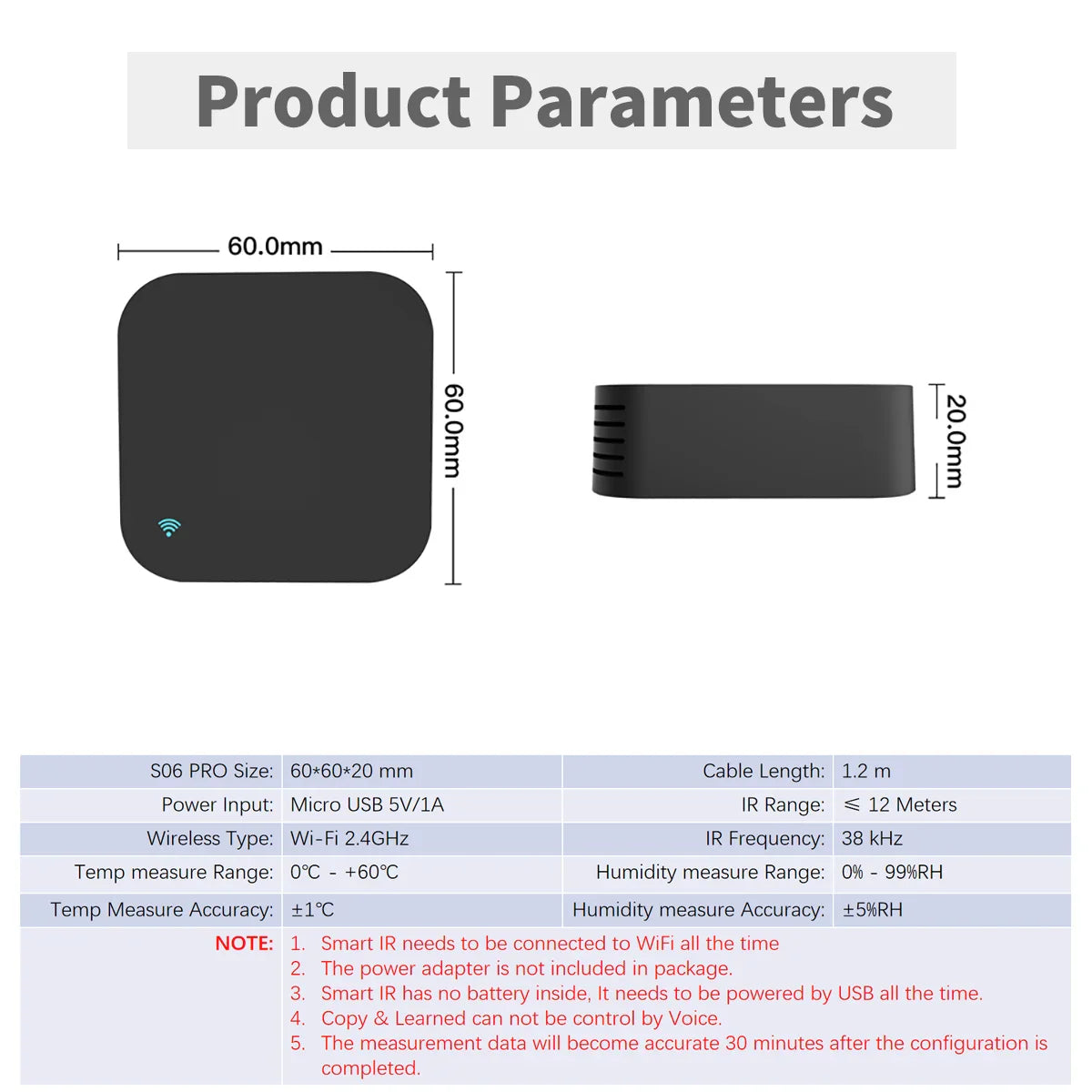 Tuya WiFi IR Remote Control with Temperature and Humidity Sensor for Smart Home