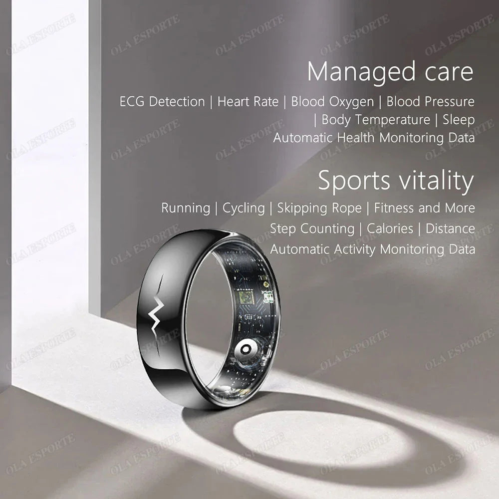 High-end ECG Blood Oxygen Health Smart Ring - 5ATM Waterproof & Multi-Sport Modes