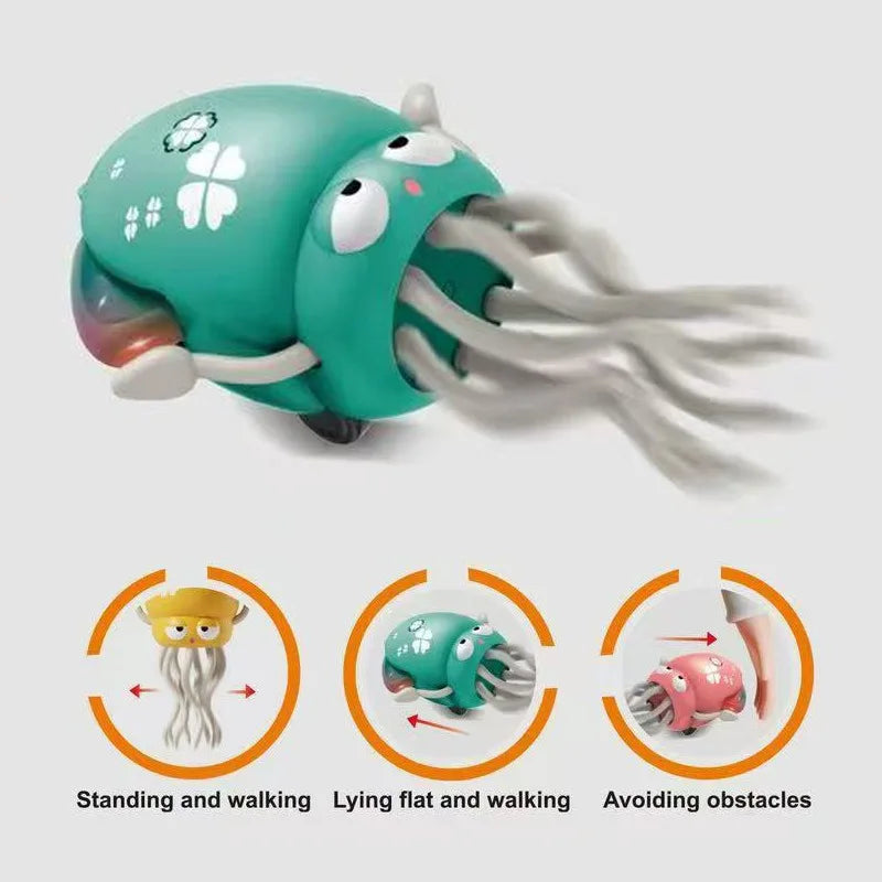 Dancing Squid Interactive Toy with Music, Lights & Obstacle Avoidance | Rechargeable Gift for Kids