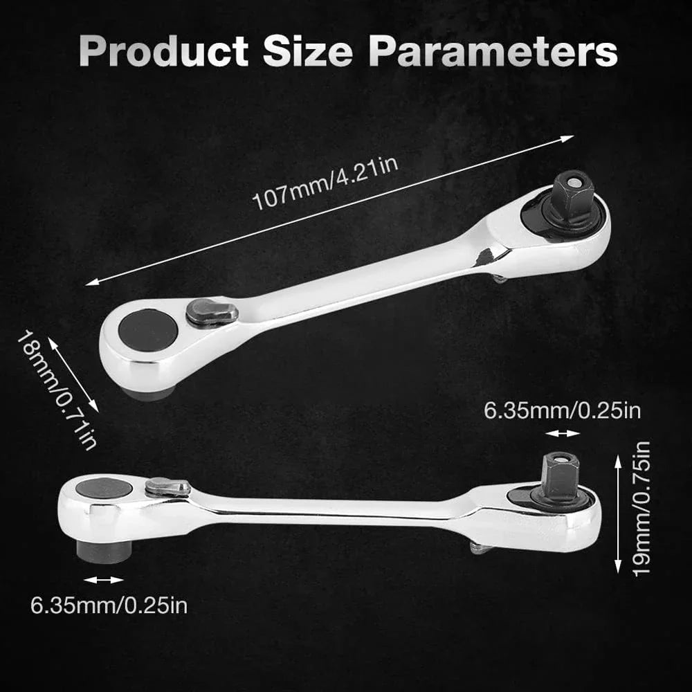 Mini Ratchet Wrench Double Ended Quick Socket | Hand Repair Tools