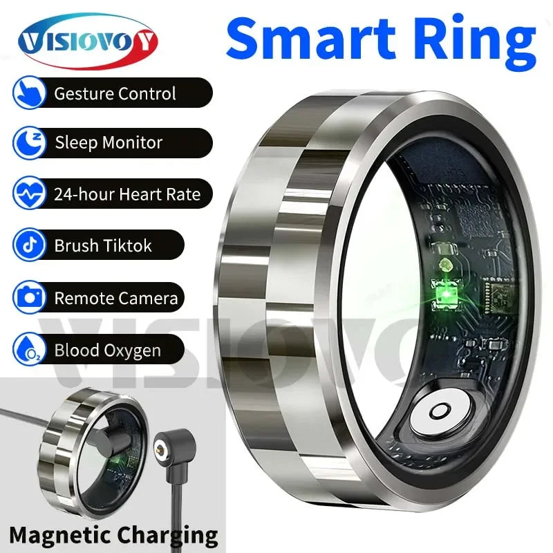 Visiovoy Smart Ring with NFC, Health & Sleep Monitor, 5ATM Water Resistant, Multi-Sport Mode