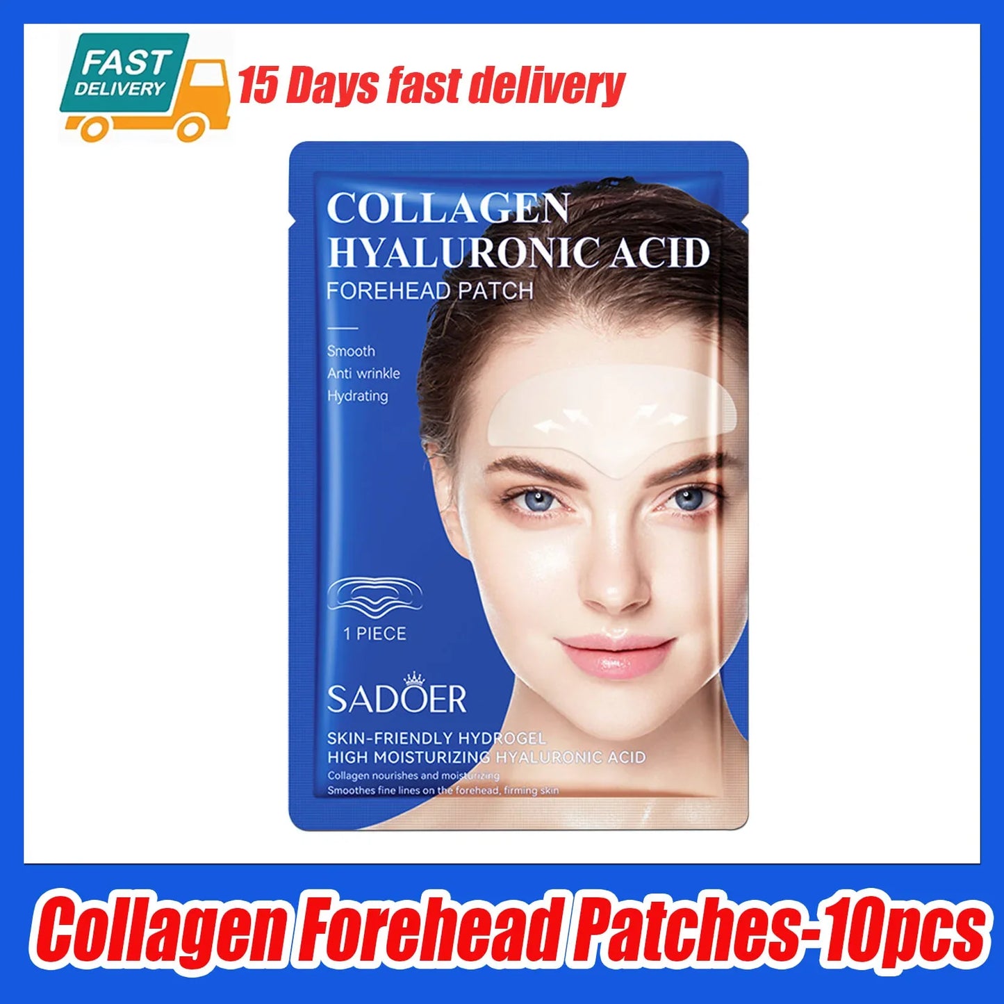 10pcs Hyaluronic Acid Collagen Face Mask for Moisturizing & Firming Skin