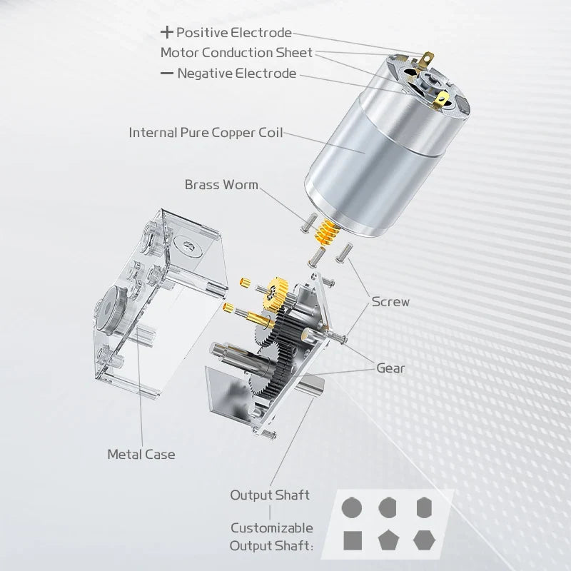 High Torque Micro DC Brushed Motor 12V-24V | Speed Adjustable & Durable